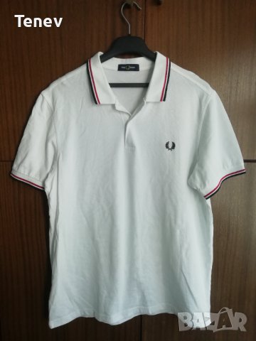 Fred Perry Polo оригинална бяла мъжка поло тениска Фред Пери XL, снимка 1 - Тениски - 42037775