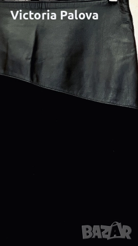 Луксозна кожена пола MORGAN GARMENTS рядък модел, снимка 5 - Поли - 52114467