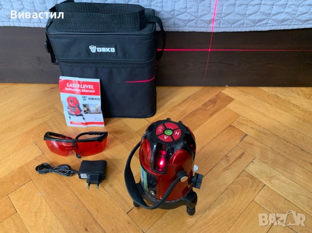 Самонивелиращ линеен лазерен нивелир DEKO LASER 4V 1H, снимка 7 - Измервателни инструменти - 42733012