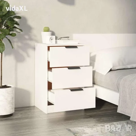 vidaXL Нощни шкафчета, 2 бр, Бял, 40x36x65 см, снимка 3 - Шкафове - 56147966