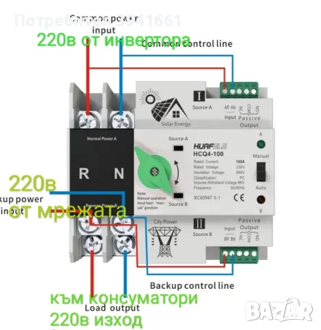 УМ шалтер инвертор-мрежа, снимка 4 - Друга електроника - 50397939