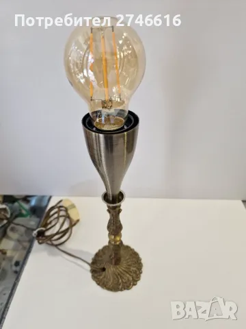 Бронзова настолна лампа ретро, снимка 3 - Настолни лампи - 49585998