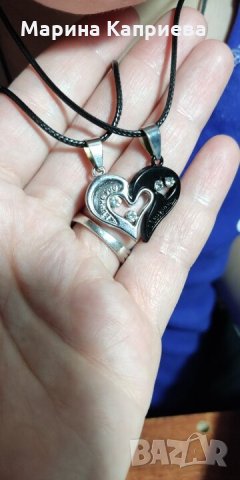 Колие ""I love"you" сребристо/черно /K-20/, снимка 5 - Колиета, медальони, синджири - 35895913