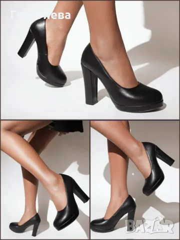 Елегантни затворени обувки на висок ток с платформа. , снимка 1