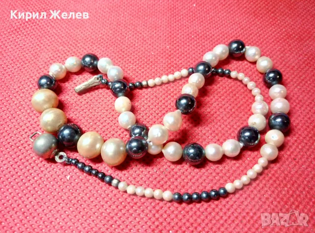 АРИСТОКРАТИЧНО СТАРО ПЕРЛЕНО КОЛИЕ ПОСРЕБРЕНО РЪЧНА МАЙСТОРСКА ИЗРАБОТКА 18021