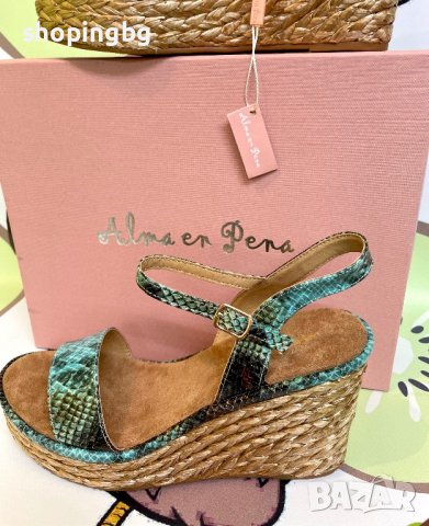 Дамски сандали Alma en Pena snake blue НАМАЛЕНИ, снимка 1