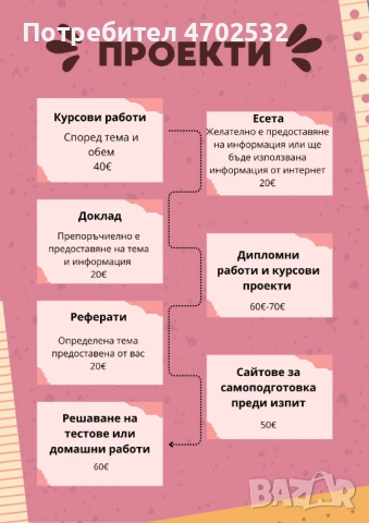 Разработка на курсови работи, презентации, сайтове, доклади и други!