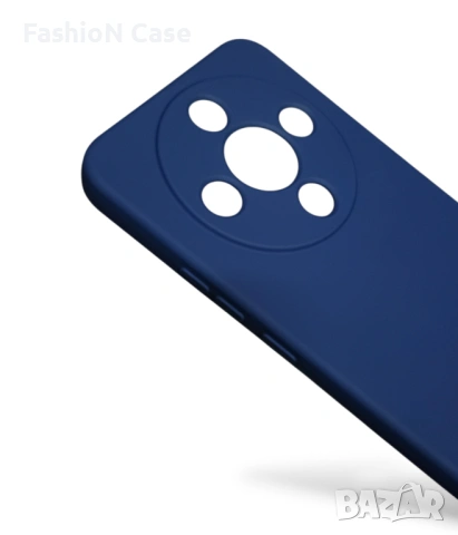 Huawei honor magic 8 lite Премиум силиконов Тъмносин кейс с мека велурена вътрешност, снимка 3 - Калъфи, кейсове - 53807277