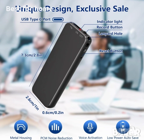 Vivaniir 40H , 64GB цифров диктофон с гласово активиране, снимка 4 - Други - 53753444