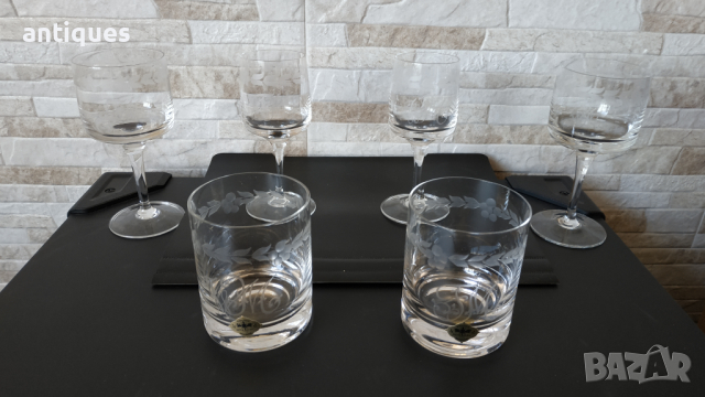 Кристални чаши - комплект за двама - оловен кристал - Kisslinger Rattenberg Kristallglas, снимка 3 - Сервизи - 36307164