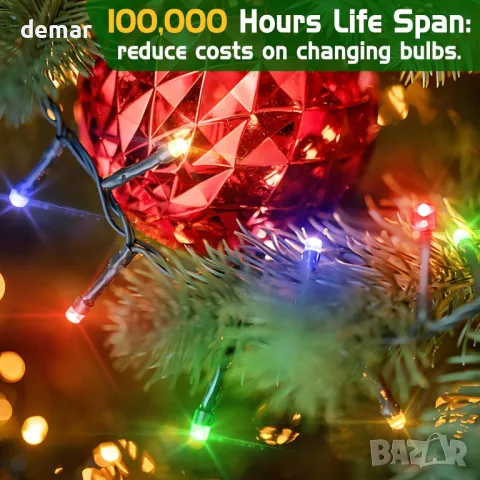 Външни приказни светлини XURISEN, 156 м 1300LED, 8 режима, многоцветни, снимка 2 - Декорация за дома - 47983144