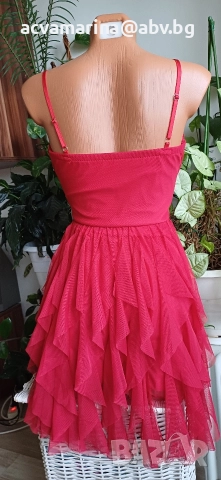 червена рокля р-р ХС-С, снимка 2 - Рокли - 52711420