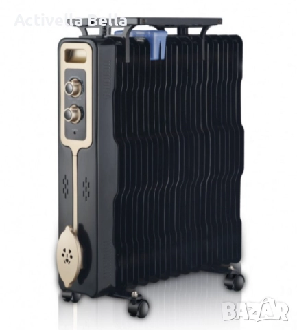 Радиатор, 2500W,13 ребра,3 степени,Поставка за дрехи,Регулируем термостат