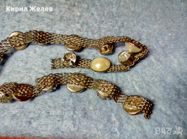 ШАРМАНТНО СРЕБРИСТО КОЛИЕ ВЕРИЖКА Тип ЧОКЪР с КРИСТАЛИ и НУЖДА от ЗАКОПЧАЛКА / РЕСТАВРАЦИЯ 23920, снимка 3 - Колиета, медальони, синджири - 47336381