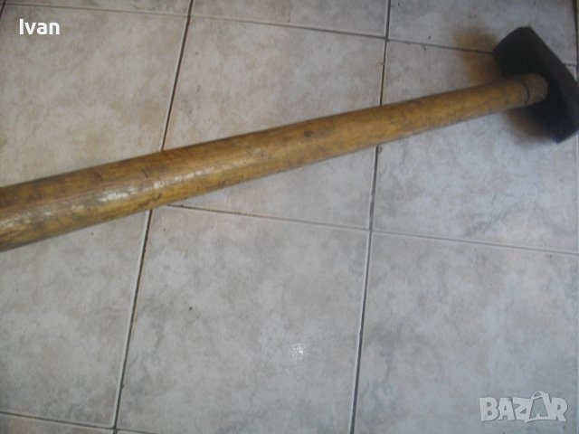 Масивен Чук-Старо Качество-Глава 4,0 кг/5,2 кг-Дървена Дръжка 89см-Немски-Кован-С Метални Клинове, снимка 18 - Други инструменти - 41957642