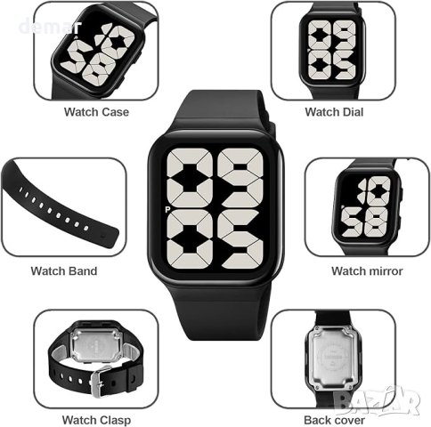 Yuxier Мъжки електронен часовник с цифров дисплей, снимка 5 - Мъжки - 44279372
