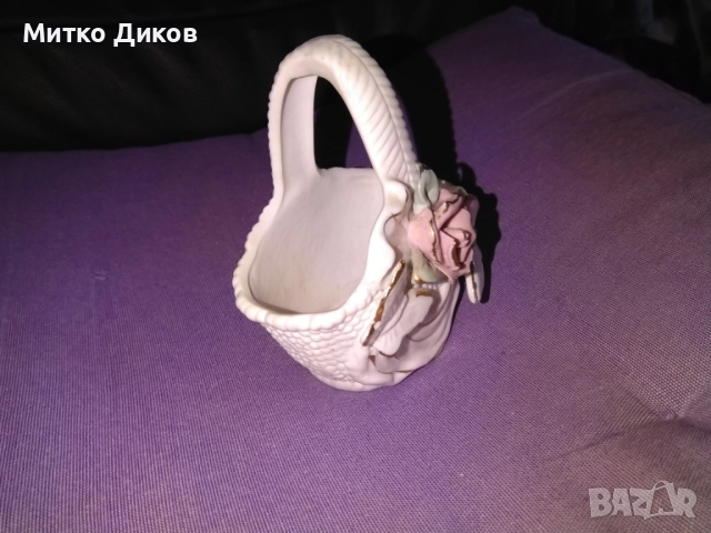 Кошничка рози керамика Н- 110мм и 90х61мм отлична, снимка 2 - Декорация за дома - 51554166