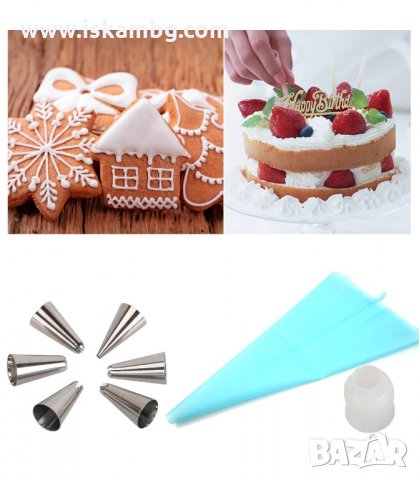 СИЛИКОНОВ ПОШ И 6 НАКРАЙНИКА ЗА ДЕКОРАЦИЯ - код 2076, снимка 7 - Аксесоари за кухня - 33950632