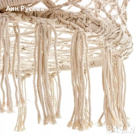 Двойна бежова градинска люлка за двама с възглавници, снимка 5 - Градински мебели, декорация  - 53518816