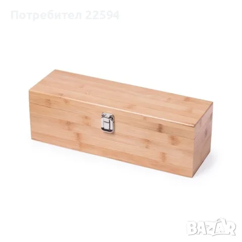 Подаръчен комплект за вино бамбукова и дървена кутия с тирбушон , тапа и аксесоари – Дървена кутия, снимка 4 - Подаръци за мъже - 55770695