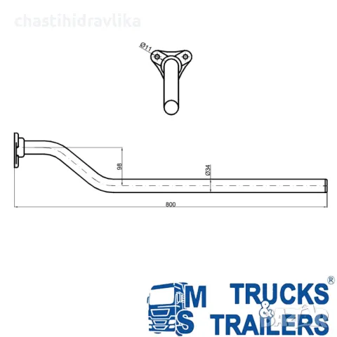 Монтажна тръба за калник Ø34 60179200, снимка 2 - Части - 48765166