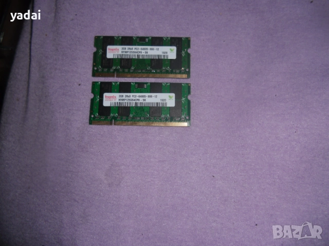 148.Ram за лаптоп DDR2 800 Mz, PC2-6400,2Gb,hynix.Кит 2 Броя.НОВ
