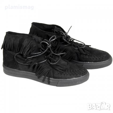 Дамски спортни обувки, Черни, снимка 2 - Дамски ежедневни обувки - 35817194