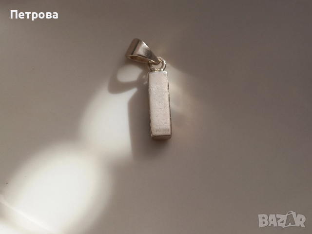Сребърна висулка с кехлибар , снимка 4 - Колиета, медальони, синджири - 52040877
