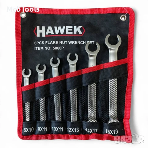 Комплект срязани ключове 6 части Hawek, снимка 3 - Ключове - 50811306