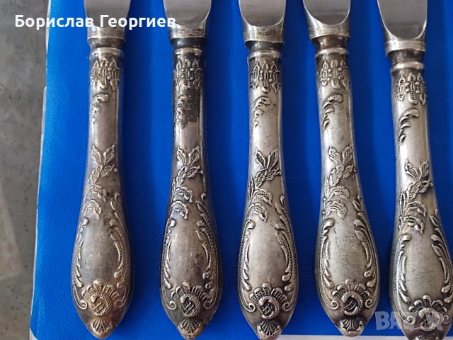 Руски ножове нерж с посребрени дръжки, снимка 5 - Прибори за хранене, готвене и сервиране - 41404683