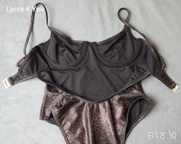 XS (70A) цялостен бански в тъмна леопардова окраска, снимка 16 - Бански костюми - 41603873