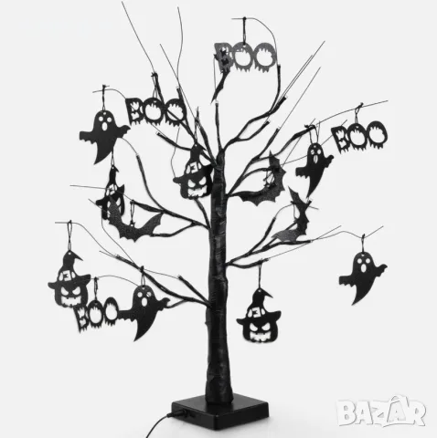 Halloween страховито дърво с LED осветление – 60 cm