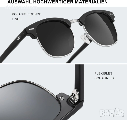 Поляризирани слънчеви очила – полурамка, UV400, ретро стил, снимка 4 - Слънчеви и диоптрични очила - 53269557