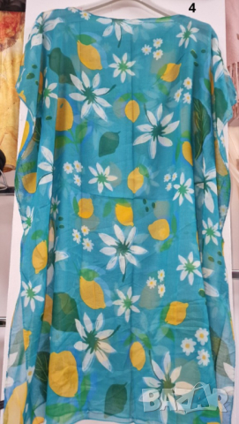 Туника-рокля за плажа в модерни цветни принтове и в свободна права кройка, универсален размер, снимка 6 - Туники - 44741694