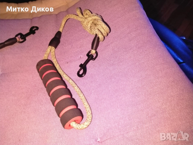  здрава въжена каишка за куче с подплатена дръжка и отразяващи елементи. нова, снимка 4 - За кучета - 52839932