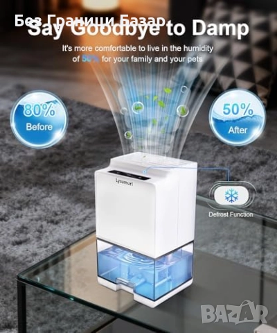 Нов Безшумен домашен влагоуловител 1000ml с авто изключване за стая дом, снимка 2 - Други стоки за дома - 52776171