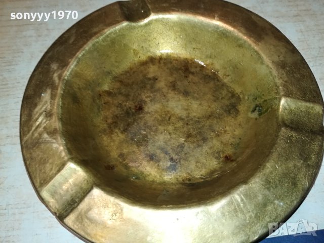 ПЕПЕЛНИК МАСИВЕН МЕД МЕСИНГ ВНОС ГЕРМАНИЯ 2806230742, снимка 2 - Колекции - 41377999