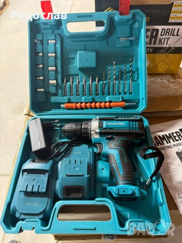 Комплект бормашина с двойна батерия и безчетков мотор за точност., снимка 3 - Бормашини - 52277956