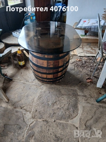 продавам буре-масичка със стъклен плот., снимка 7 - Маси - 53392230