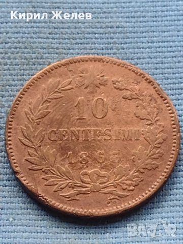 Монета 10 чентезима 1863г. Италия Виктор Емануил втори 28191, снимка 3 - Нумизматика и бонистика - 42739432