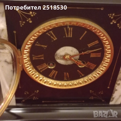 Френски каминен часовник , снимка 2 - Антикварни и старинни предмети - 52585415