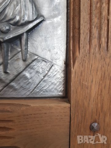 Стара немска релефна и гравирана оловно цинкова картина, снимка 3 - Картини - 33778820