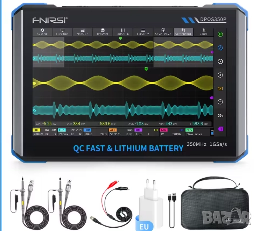 Осцилоскоп DPOS350P 350MHz,генератор на сигнали,спектрален анализатор,честотен анализатор., снимка 2 - Друга електроника - 51809882