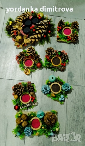 Коледни свещници, снимка 3 - Коледни подаръци - 52678077