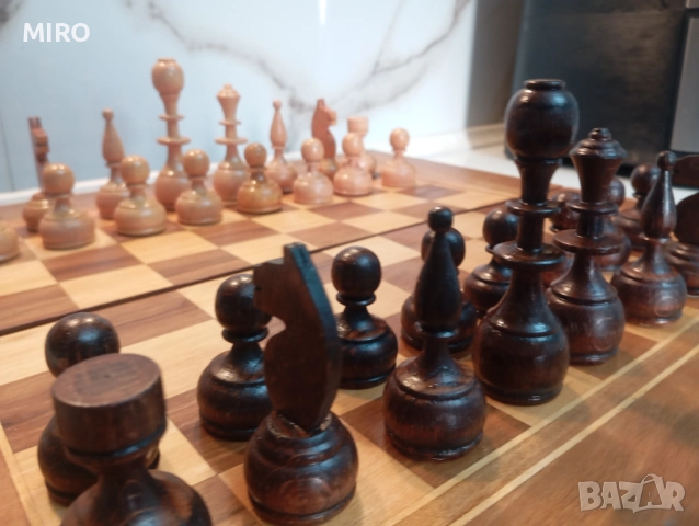 Шах с дървени фигури, снимка 8 - Шах и табла - 52643195