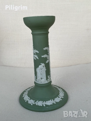 Порцеланов свещник Wedgwood Green Jasper., снимка 3 - Други - 53837710