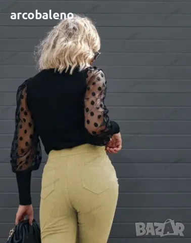 Дамски ежедневни панталони с висока талия от кадифе, 6цвята , снимка 3 - Панталони - 48279012