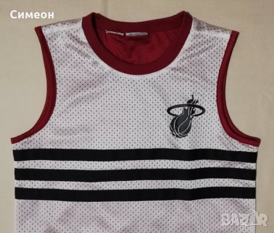 Adidas NBA Miami Heat оригинален двулицев потник ръст до 152см Адидас, снимка 2 - Детски тениски и потници - 34003939