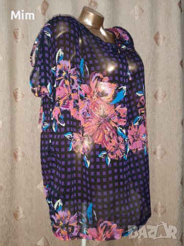 46 Дамски прозрачна блуза/ парео / на цветя , снимка 4 - Туники - 41409625