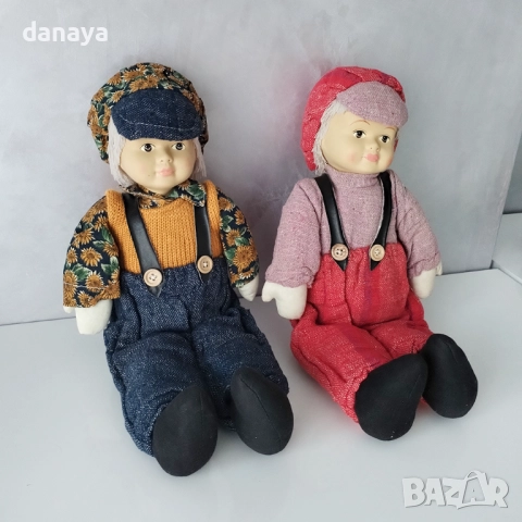 6102 Винтидж кукла за декорация с ретро дрехи и пясъчна основа, 39 см, снимка 4 - Декорация за дома - 51446230